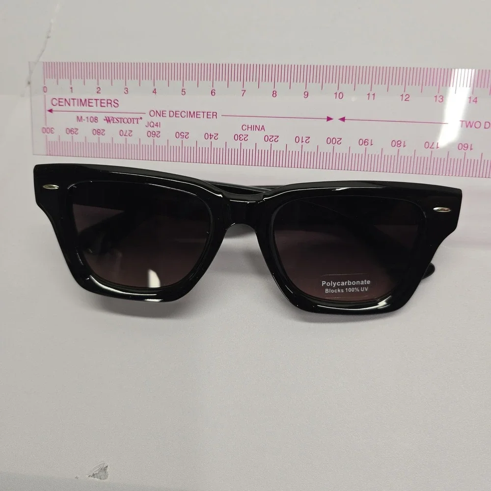 NEW Black Chunky Square‎ Sunglasses Gradient Lens UV Protection P25308AP